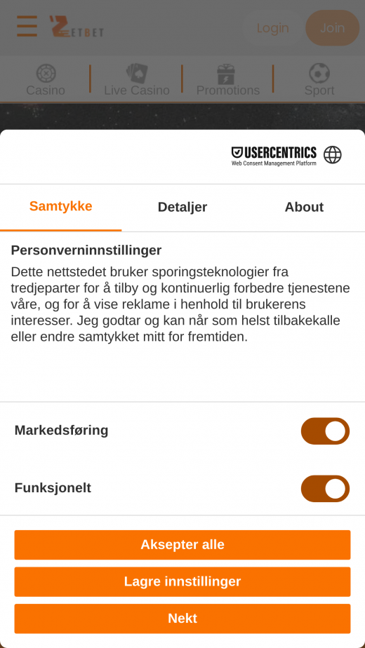 Zetbet App Screenshot