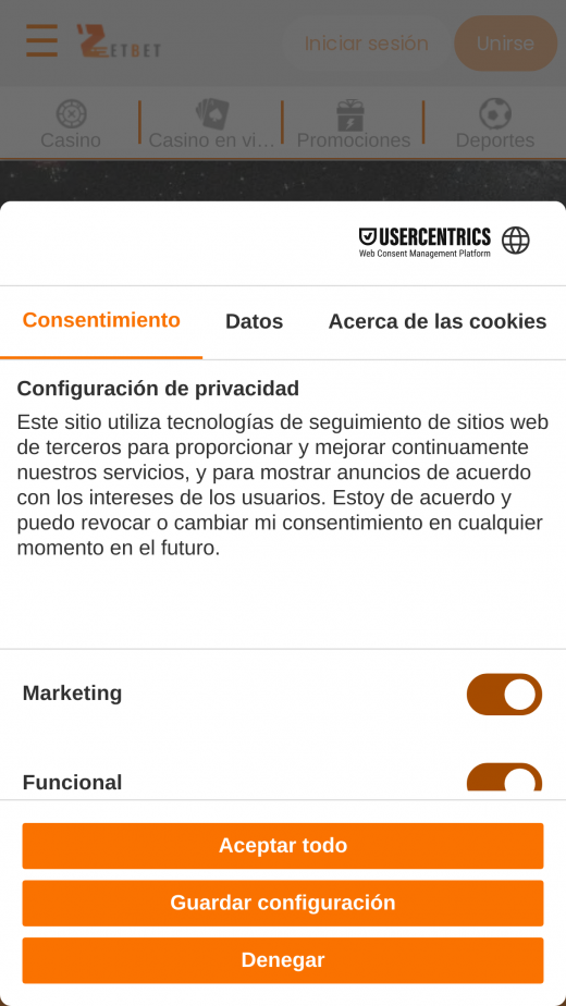 Zetbet App Screenshot