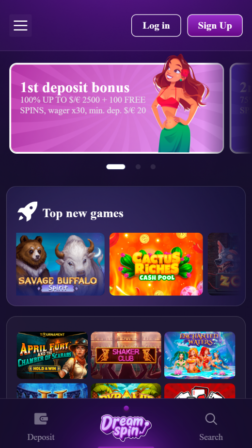 DreamSpin Casino App Screenshot