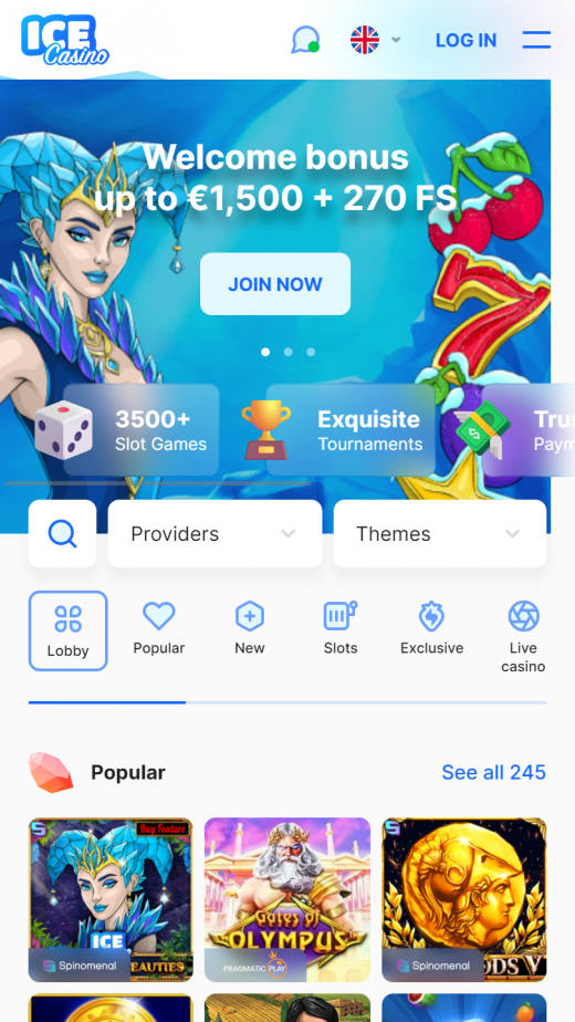 Ice Casino App Screenshot