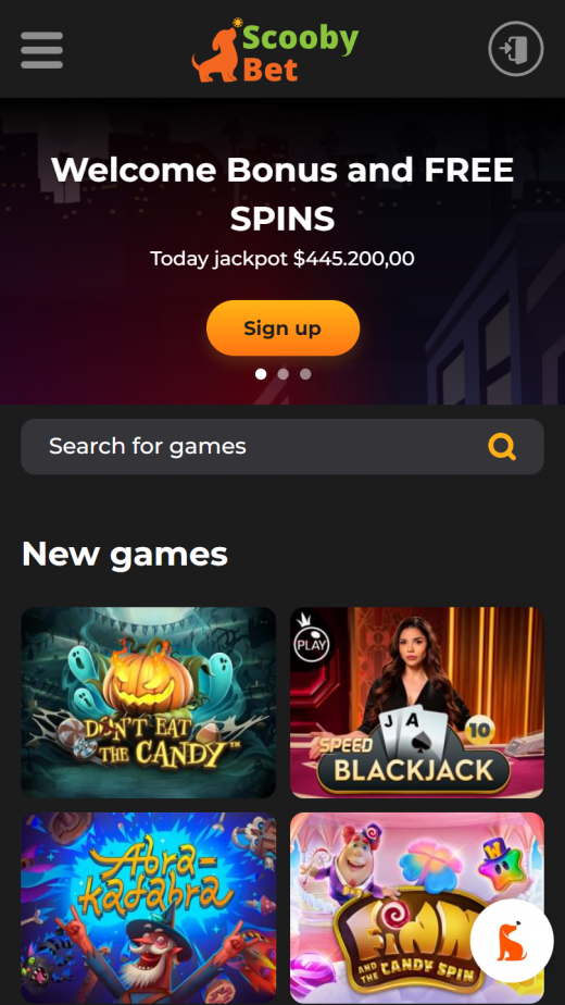 ScoobyBet Casino App Screenshot