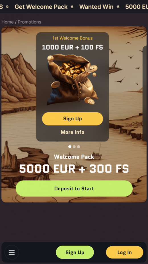 WantedWin Casino App Screenshot