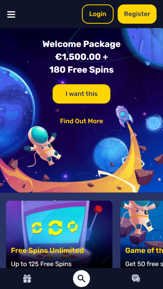 Galactic Wins Casino App Screenshot