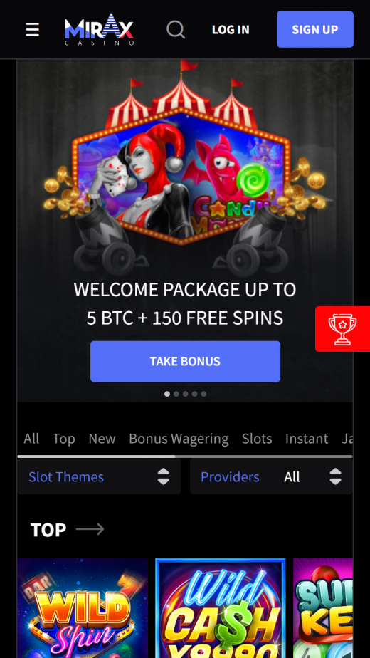 Mirax Casino App Screenshot